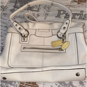 Coach white medium sized handbag